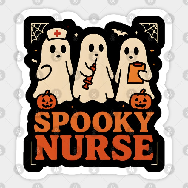 Spooky Nurse Ghost Halloween Costume Graphic Gift Sticker by MakerMind8.2